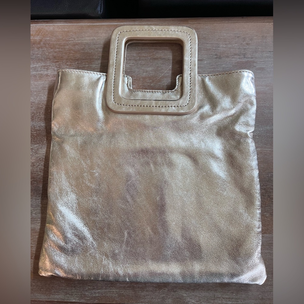 TMRW STUDIO Gold Fold Over Leather 3-in-1 Clutch Crossbody Handle Bag purse - Picture 4 of 9